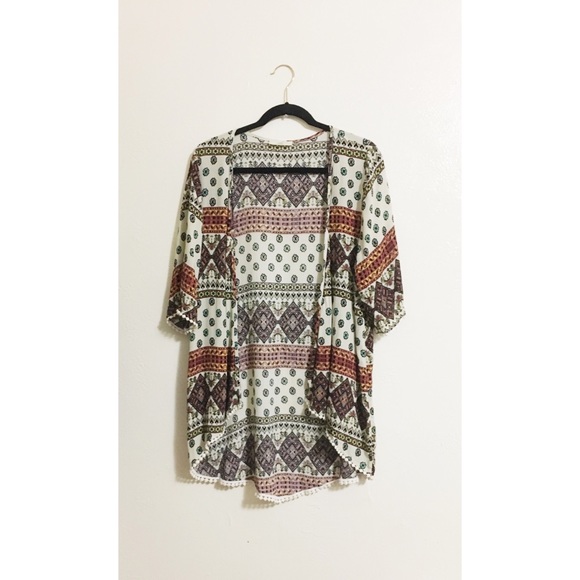 New Tribal Boho Kimono Cardigan - Picture 1 of 5